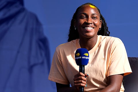 US Open Fan Week: Coco Gauff smiles while speaking